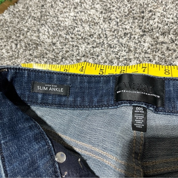 White House Black Market Womens Size 00S High Rise Slim Ankle Distressed - Picture 8 of 10